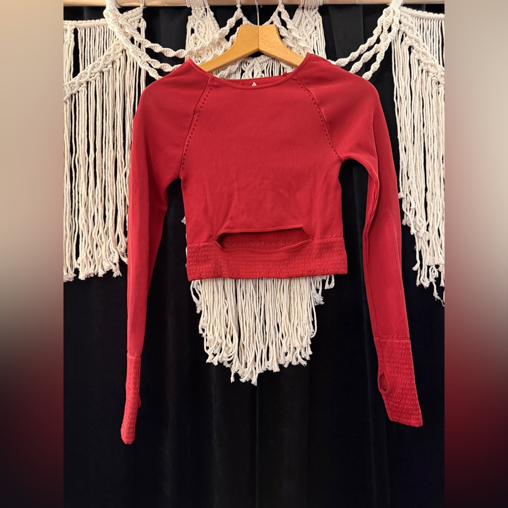 FP Movement by Free People Crimson Long Sleeve Top